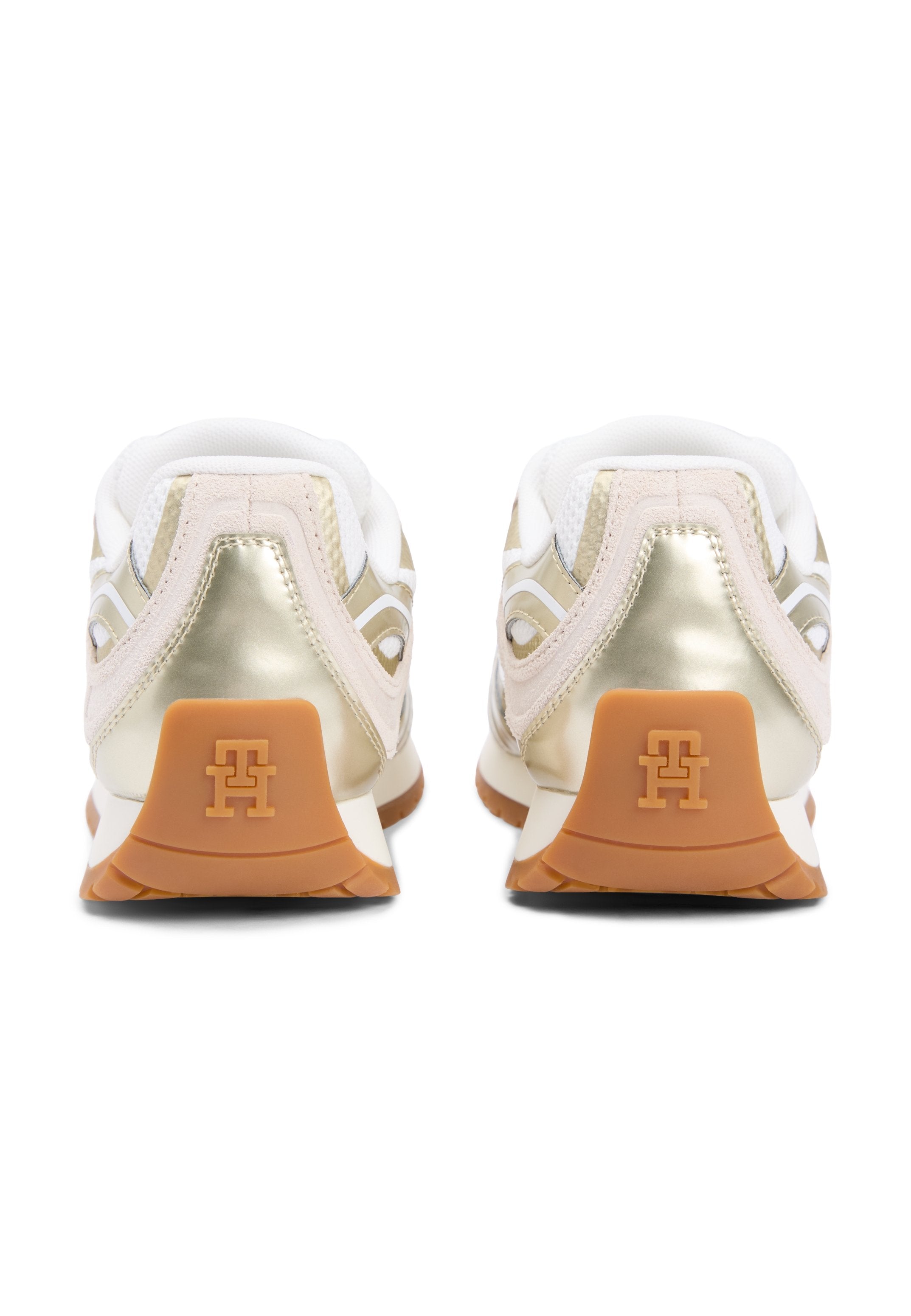 MIXED TEXTURE METALLIC TRAINERS WITH LEATHER Media 3