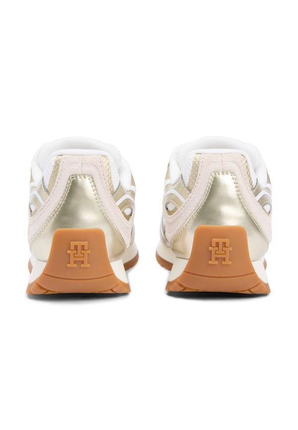 Tommy Hilfiger MIXED TEXTURE METALLIC TRAINERS WITH LEATHER