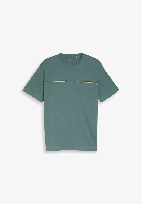 TOM TAILOR T-SHIRT MIT LOGO-PRINT - Print T-shirt - deep bluish green