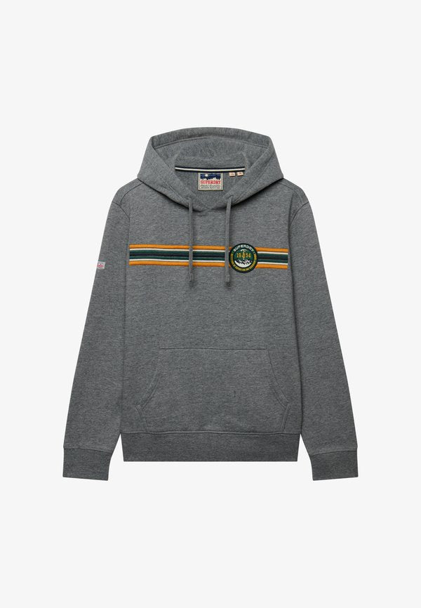 Superdry & Co SUPERDRY OUTDOORS STRIPE LOGO HOODIE.. - Hoodie - surplus jetter charcoal grit