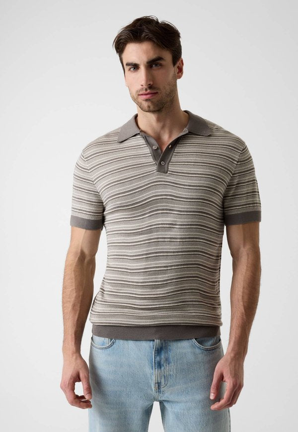 Guess GESTREIFTER POLOPULLOVER - Polo shirt - mehrfarbig grün