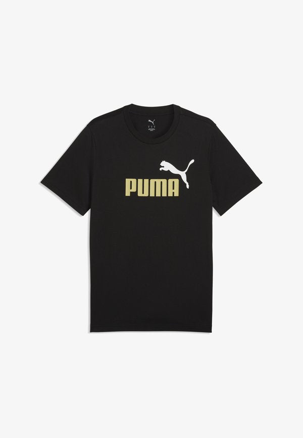 Puma LOGO TEE - Print T-shirt - black rustic olive
