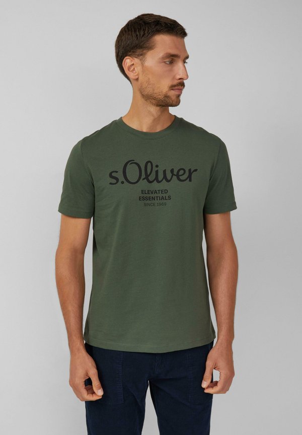 s.Oliver MIT KURZARM UND RUNDHALSAUSSCHNITT IM DOPPELPACK - Print T-shirt - schwarz