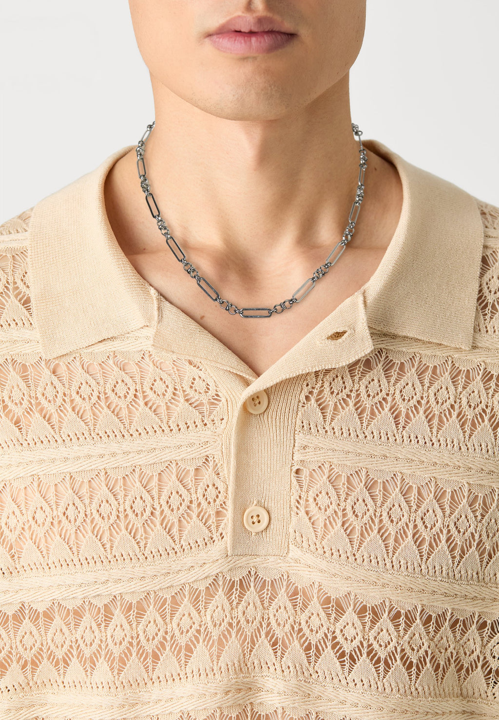 Icon Brand GUARDIAN MIXED LINK FIGARO NECKLACE UNISEX