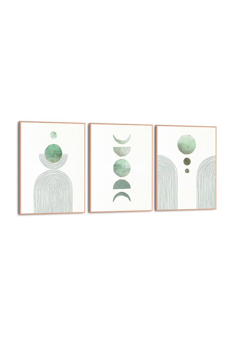Orange Wallz GREEN SHAPES 3 PACK