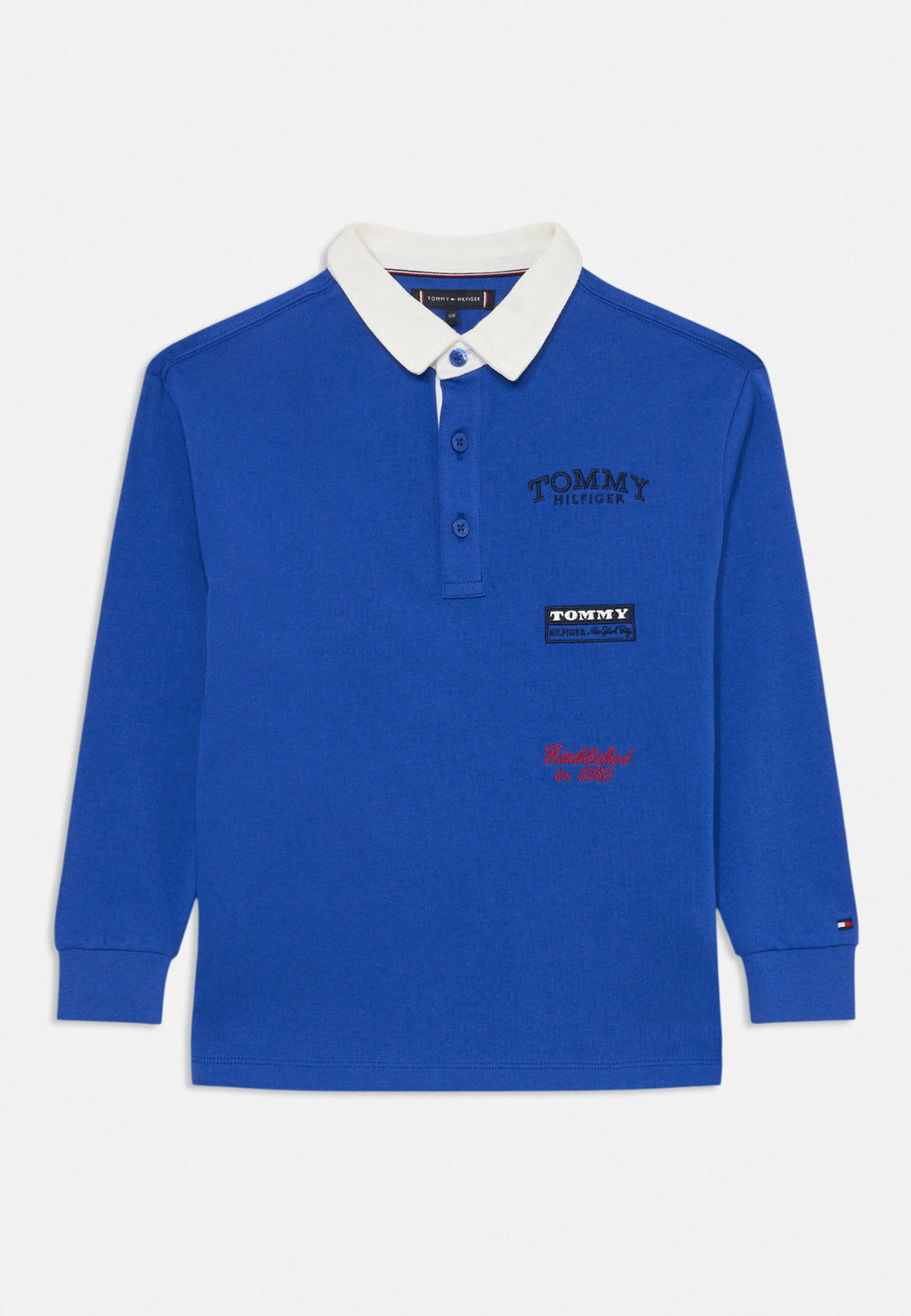 LOGO EMBROIDERY LONG SLEEVE POLO SHIRT Media 1