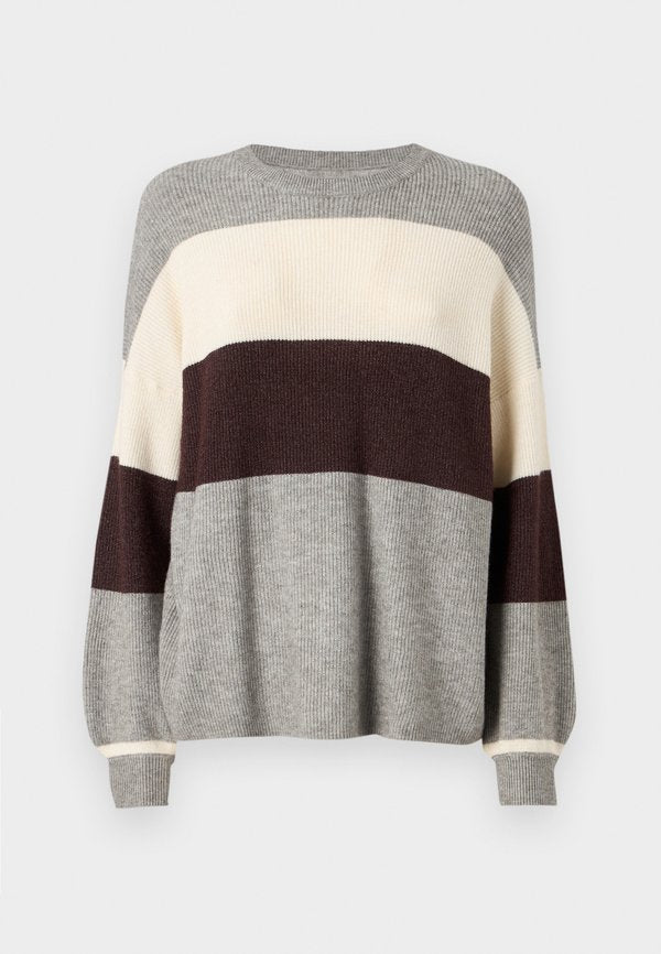 ONLY Jumper - medium grey melange/whitecap gray/chicory coffee
