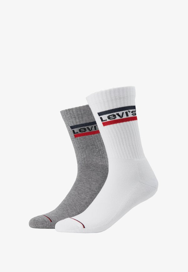 Levi's® REGULAR CUT LOGO 2 PACK - Socks - white/grey
