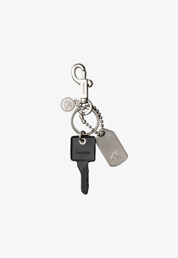 Calvin Klein DOG TAG KEY FOB UNISEX - Keyring - pewter