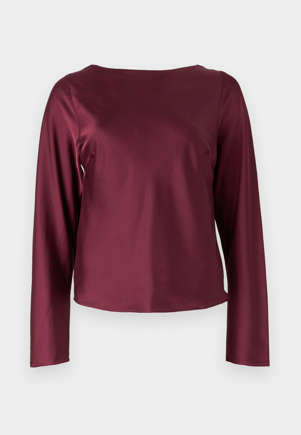Abercrombie & Fitch Long-Sleeve Satin Cowl-Back Top