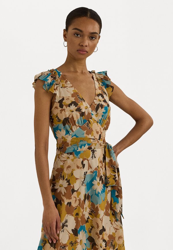 Lauren Ralph Lauren FLORAL BELTED CRINKLE GEORGETTE DRESS