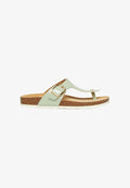 s.Oliver PANTOLETTEN - T-bar sandals - salbeigrün