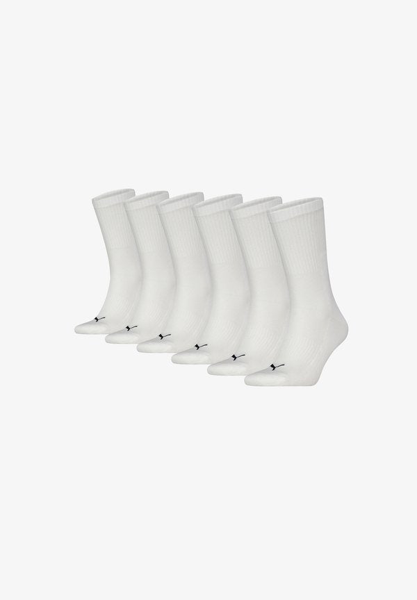 Puma PUMA UNISEX CREW-SOCKEN UNISEX FÜR DAMEN HERREN TENNISSOCKEN 6-ER PACK - Socks - white
