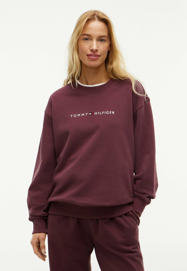 Tommy Hilfiger TOMMY HILFIGER ESSENTIAL TERRY RELAXED LOUNGE SWEATSHIRT - Pyjama top - chocolate clove