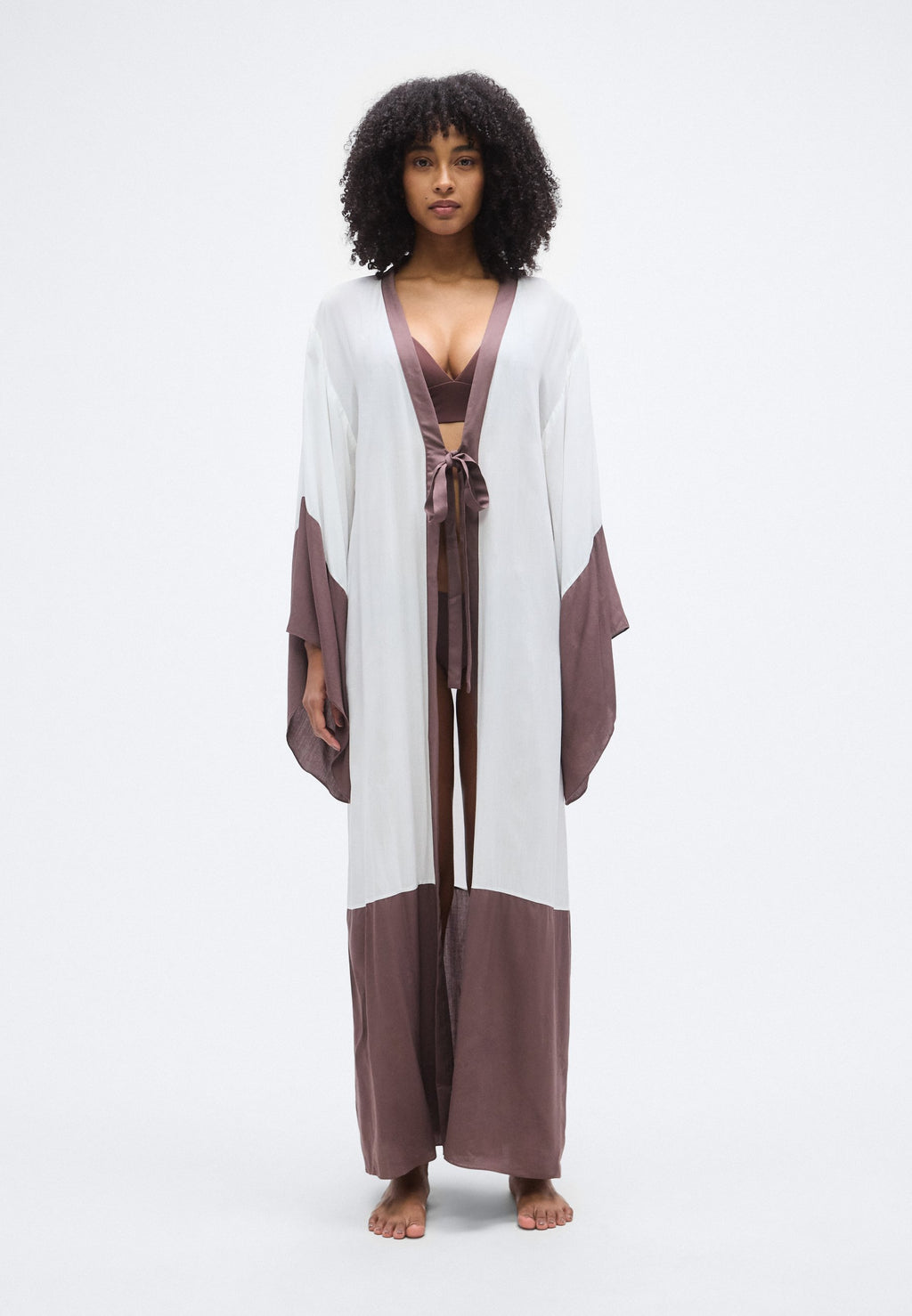 ADRIANA DEGREAS GEOMETRIC LONG ROBE