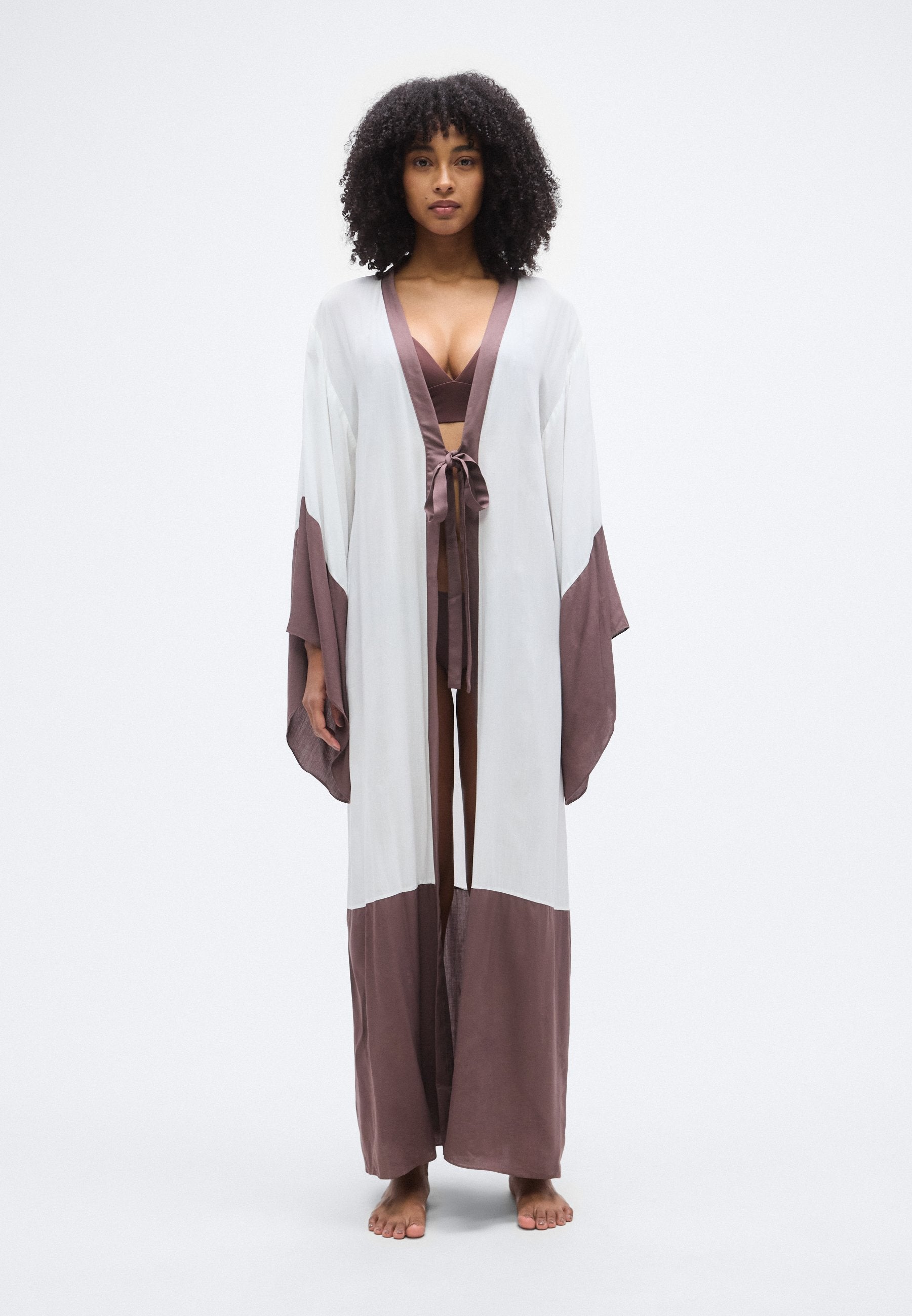 ADRIANA DEGREAS GEOMETRIC LONG ROBE