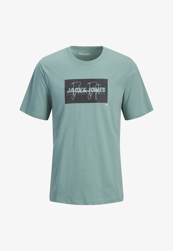 Jack & Jones T- - Print T-shirt - mineral blue