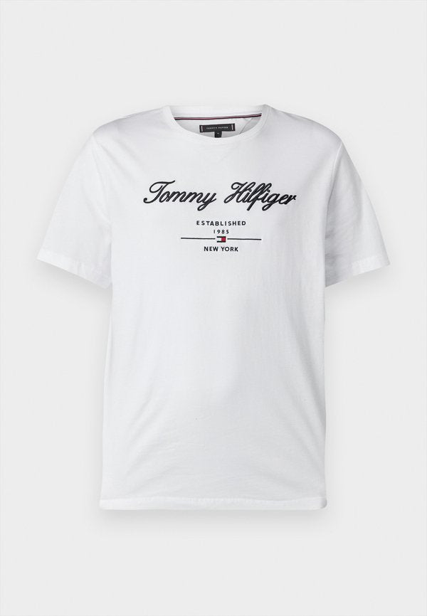 Tommy Hilfiger SCRIPT LOGO TEE - BRAND LOVE - Print T-shirt - white