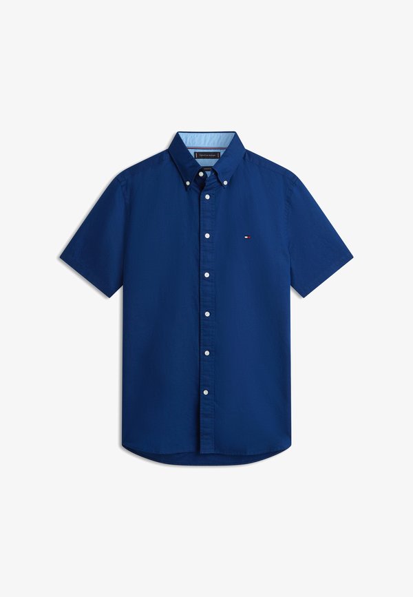 Tommy Hilfiger REGULAR FIT LINEN BLEND SHORT SLEEVE SHIRT - Shirt - carbon navy