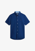Tommy Hilfiger REGULAR FIT LINEN BLEND SHORT SLEEVE SHIRT - Shirt - carbon navy