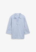 TOM TAILOR Blouse - blue white dobby