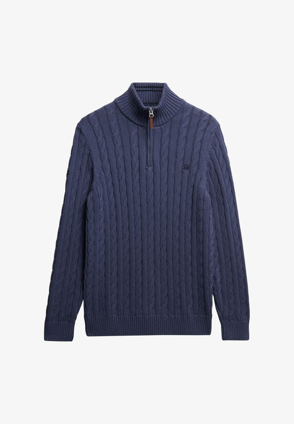 Superdry & Co CLASSIC CABLE HALF-ZIP - Jumper - soft navy