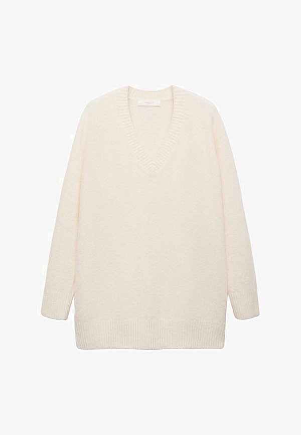 Mango V-NECK SWEATER - Jumper - off-white