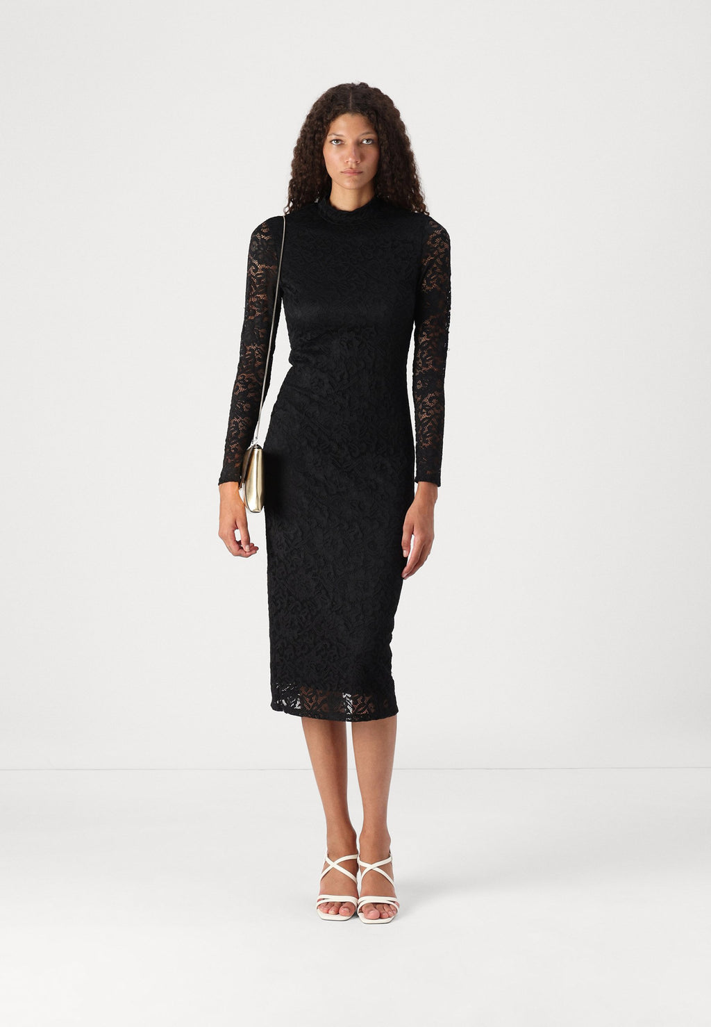 VILA VIDIDA HIGH NECK MIDI DRESS