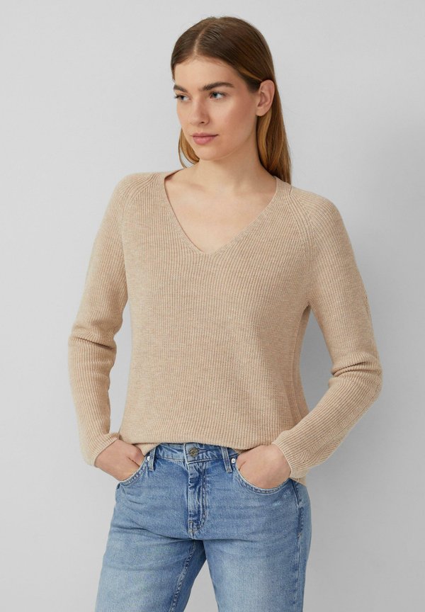 s.Oliver AUS MIT V-AUSSCHNITT - Jumper - beige
