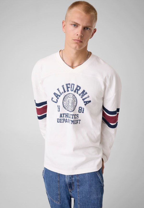 Guess BEDRUCKTES LANGARM-T-SHIRT - Long sleeved top - weiß