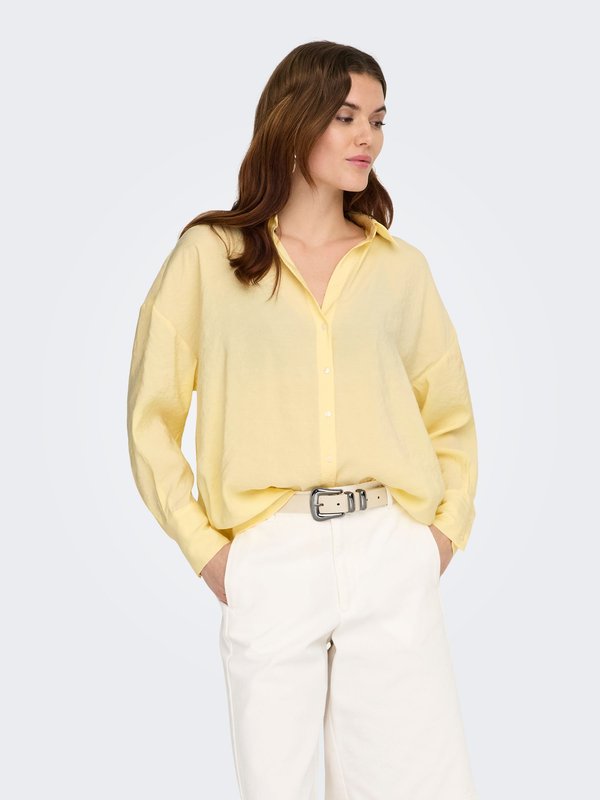 ONLY ONLZAZIMA L/S LOOSE SHIRT WVN - Button-down blouse - double cream