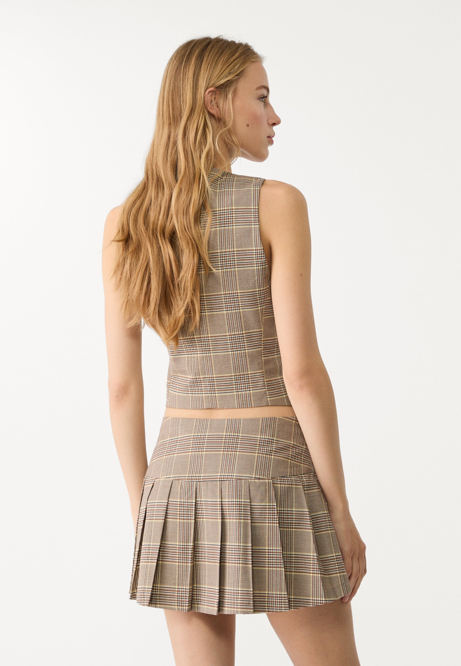 Stradivarius CHECK BOX PLEAT