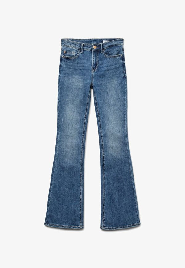 Vero Moda Flared fit VMFLASH Mid rise - Bootcut jeans - medium blue denim