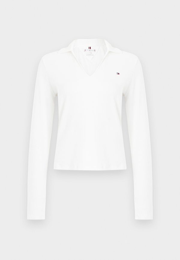 Tommy Hilfiger SLIM FIT LONG SLEEVE POLO SHIRT - Long sleeved top - ecru