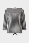 TOM TAILOR T-SHIRT STRUCTURED - Long sleeved top - offwhite/navy