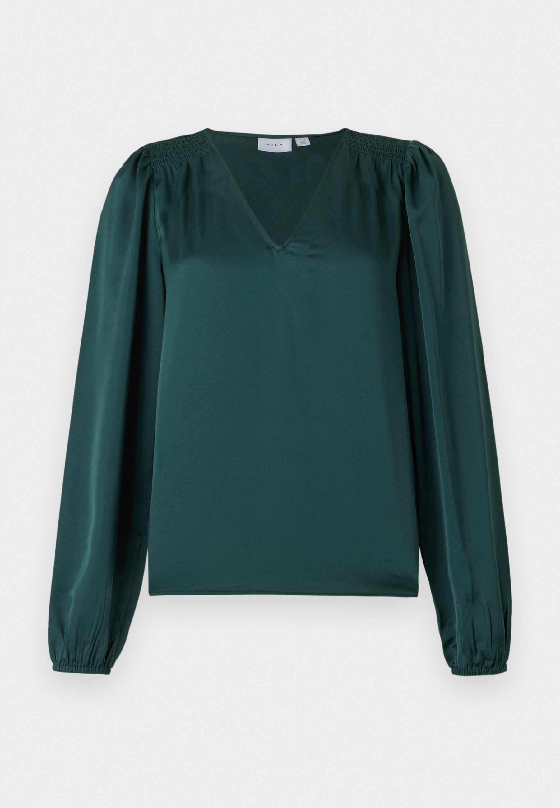 VILA VIELLETTE L/S SMOCK SATIN TOP - NOOS