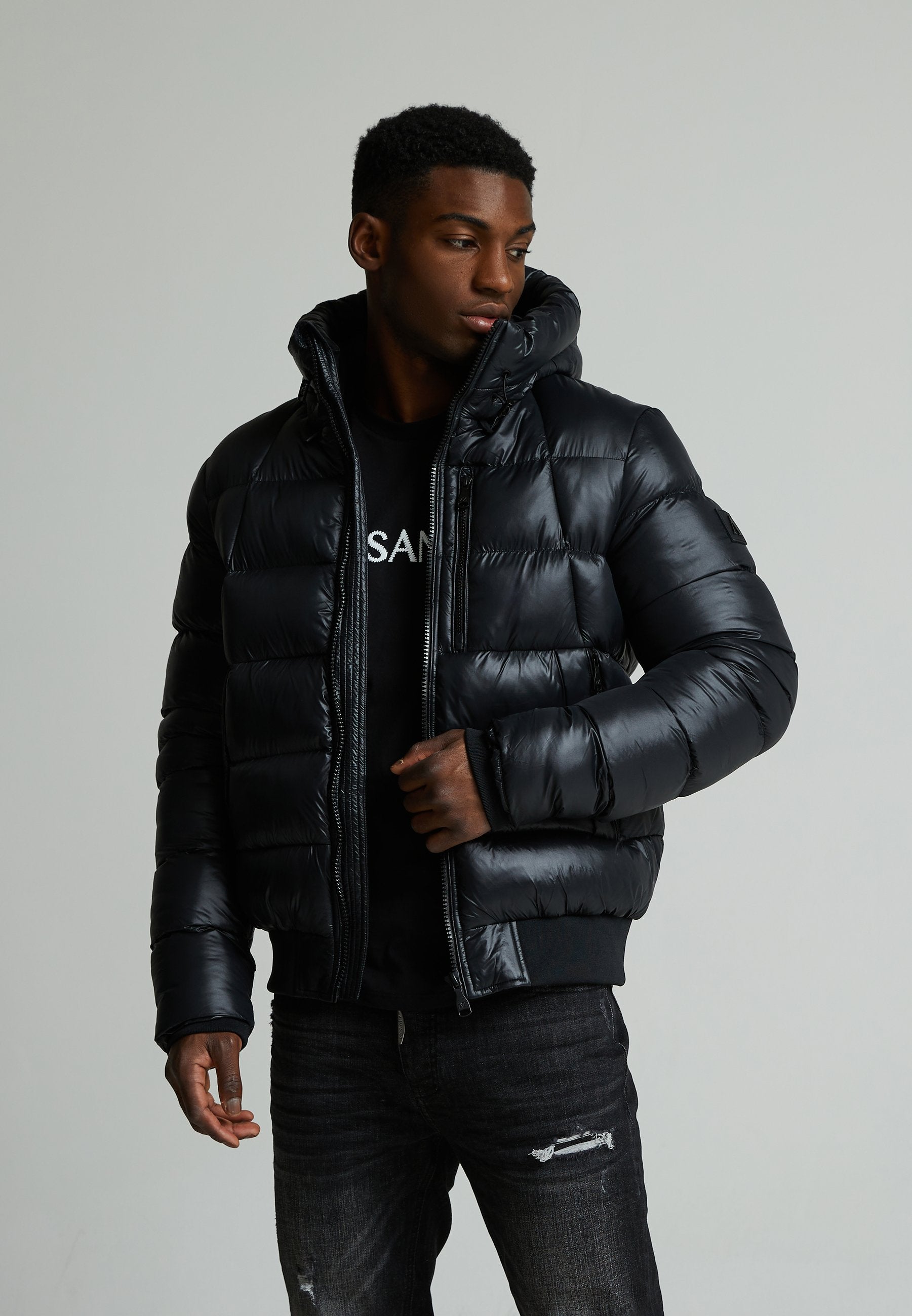 Alessandro Zavetti VIAGGIO HIGH SHINE PUFFER BOMBER JACKET