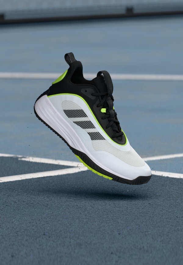 adidas Performance OWNTHEGAME 3.0 UNISEX - Basketball shoes - footwear white/core black/lucid lemon