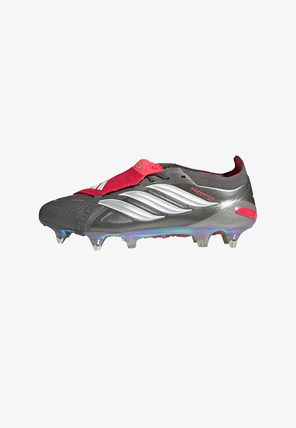 adidas Performance PREDATOR ELITE FT SG - Soft-ground football boots - iron metallic   cloud white   lucid red