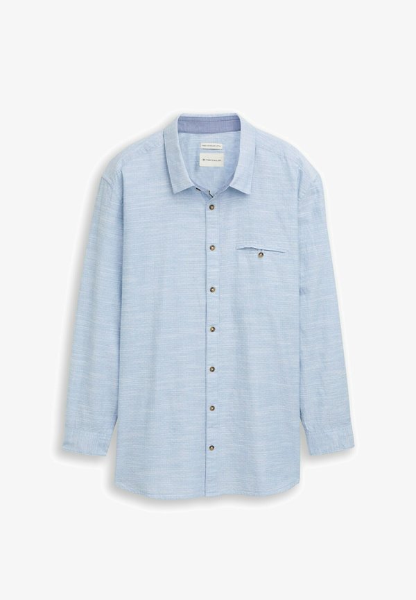 TOM TAILOR PLUS SIZE - REGULAR FIT MIT TURN-UP-FUNKTION - Shirt - blue petrol structure