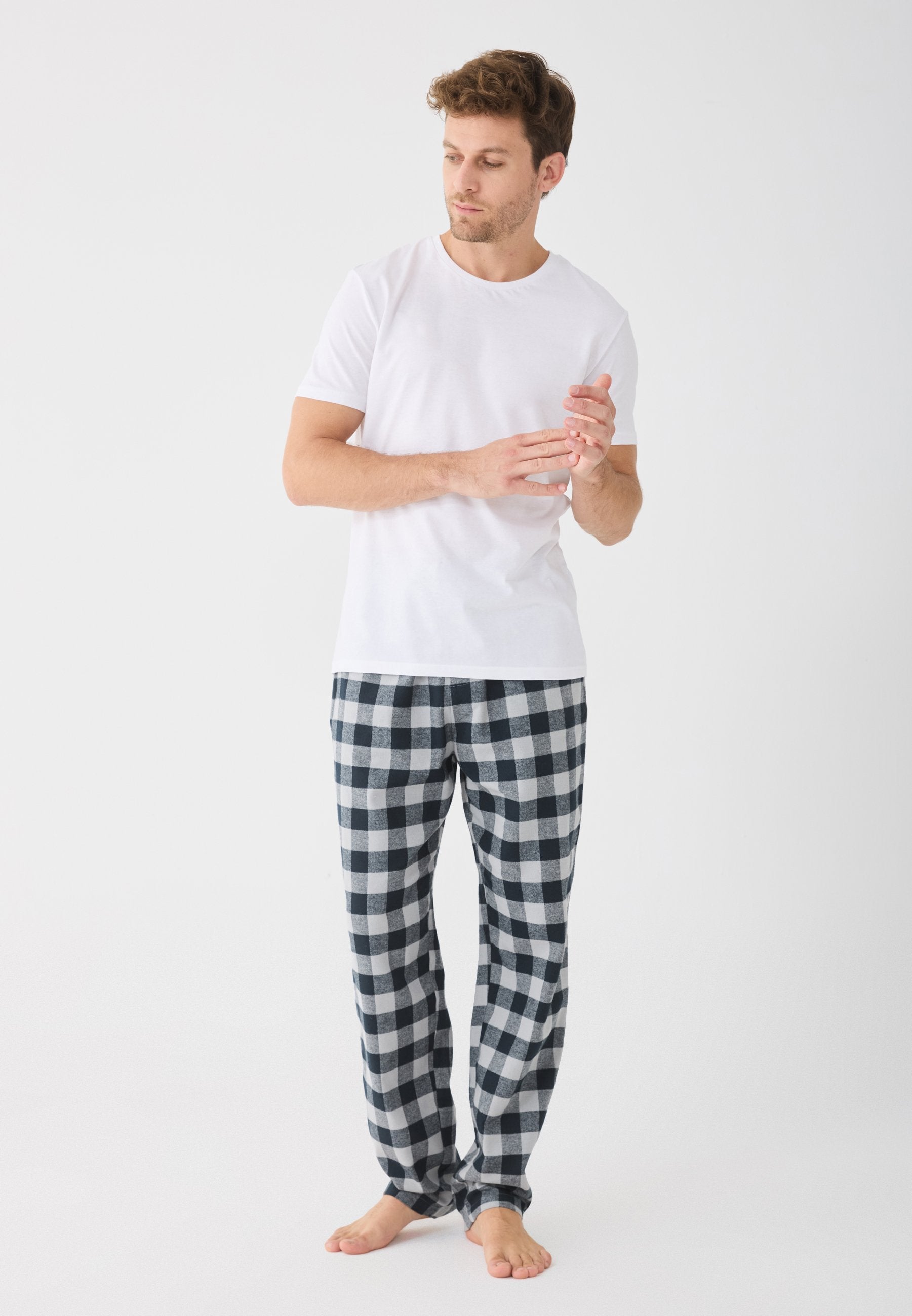 Pier One FLANNEL CHECK TROUSER