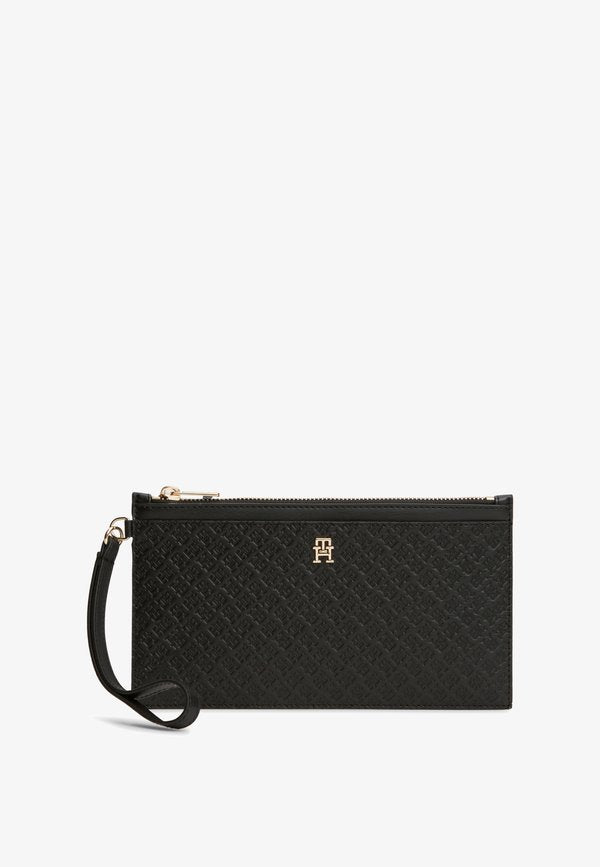 Tommy Hilfiger ICON WRISTLET POUCH MONO - Clutch - black