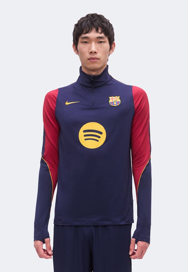 Nike Performance FC BARCELONA STRIKE DRILL TOP - Club wear - blackened blue/mineral yellow