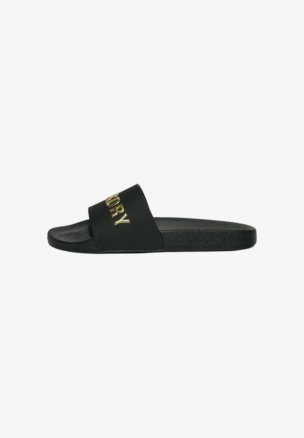 Superdry & Co Pool slides - black gold