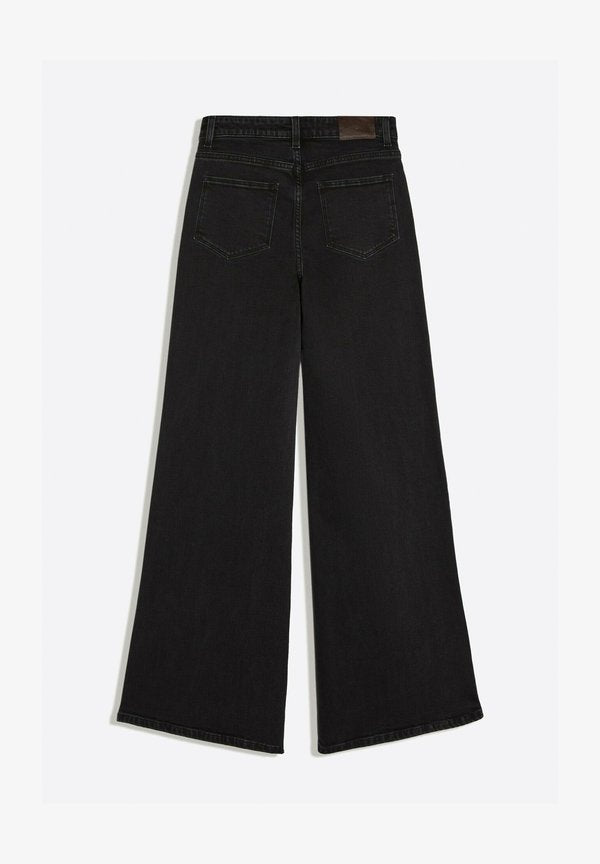Bershka HIGH-WAIST WIDE-LEG - JEANS - Wide Leg - black