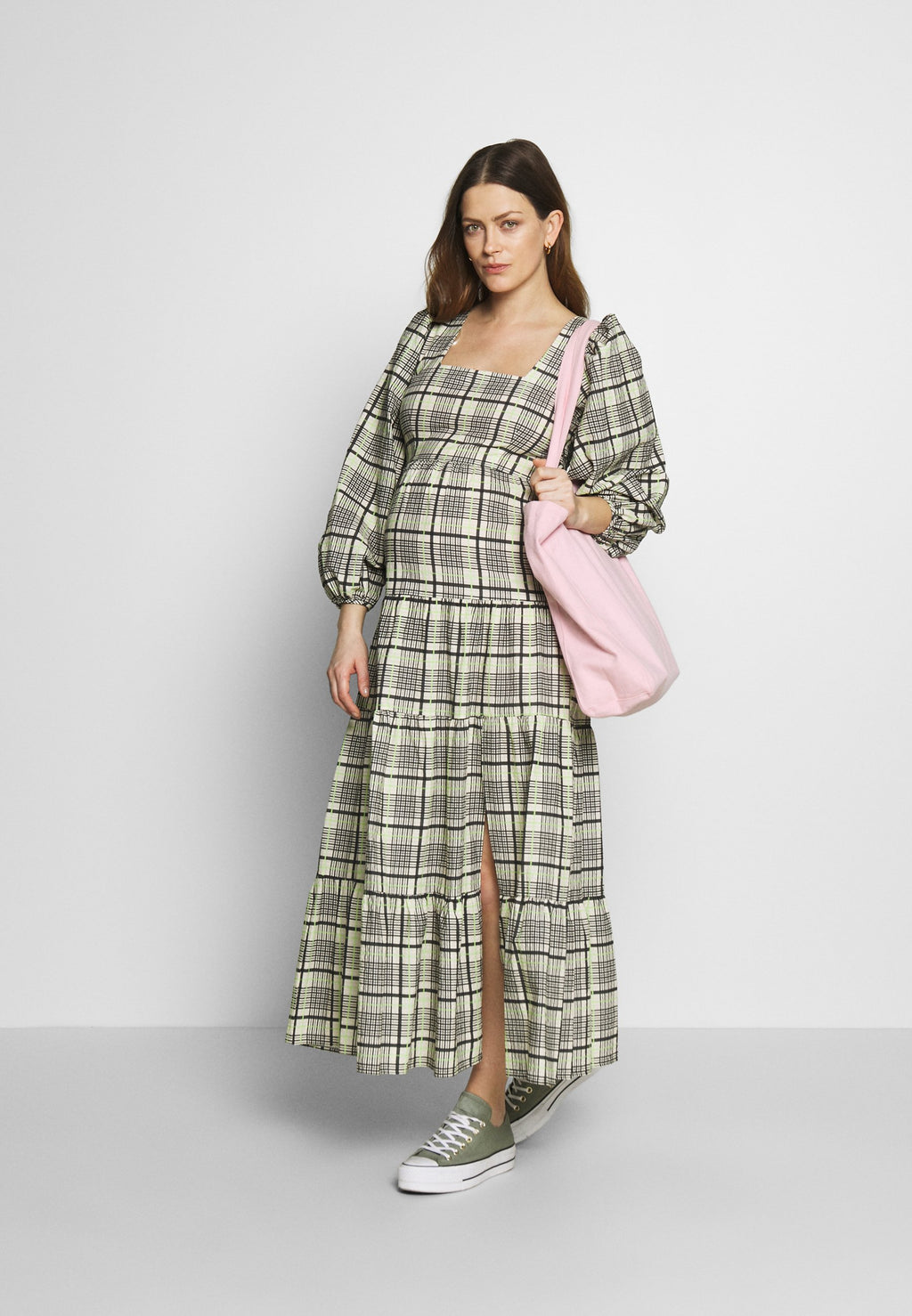 Topshop Maternity CHECK TIERED NECK