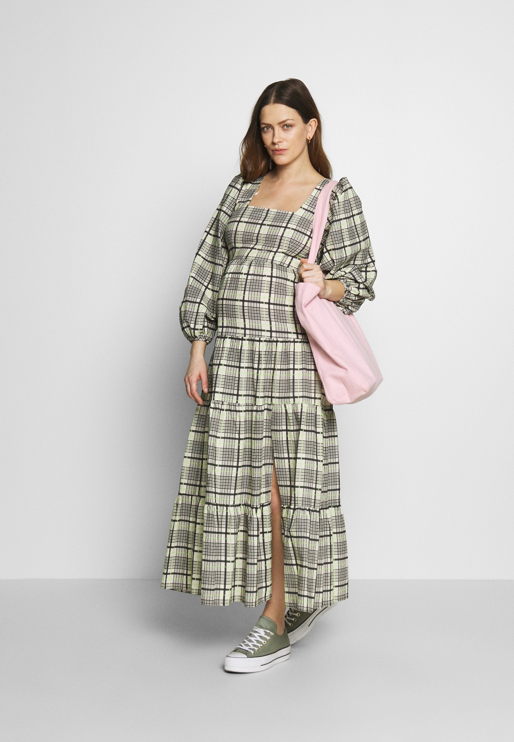 Topshop Maternity CHECK TIERED NECK