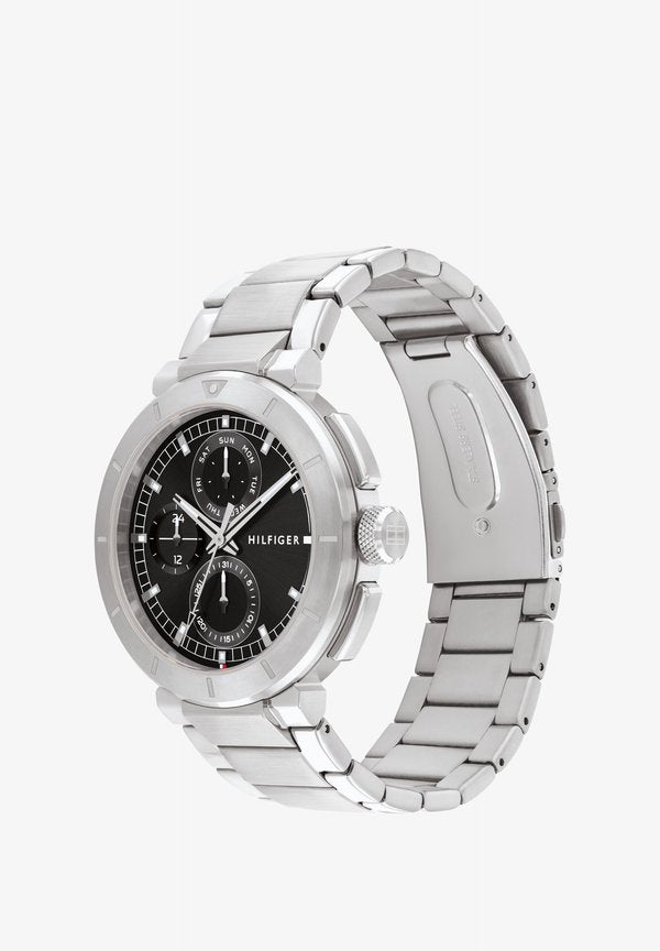 Tommy Hilfiger LORENZO - Chronograph watch - silver-coloured/black