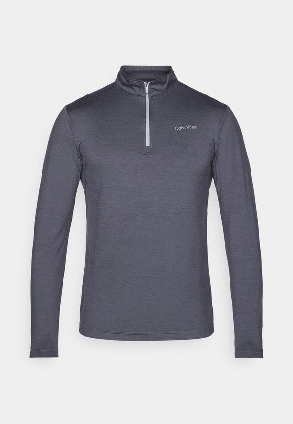 Calvin Klein Golf NEWPORT HALF ZIP - Long sleeved top - charcoal marl