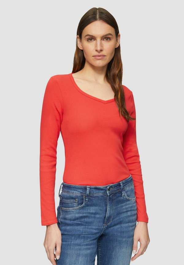s.Oliver FEINES STRUKTUR - Long sleeved top - mohnrot